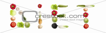 Diet word made of vegetables
