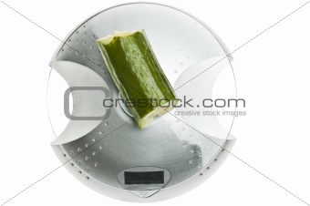 Cucumber on food scale