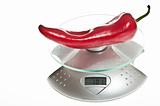 Red pepper on food scale