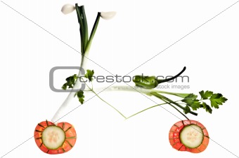 Bicycle made of vegetables