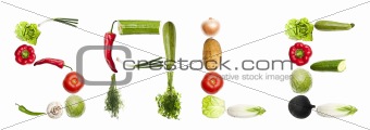 Sale word made of vegetables