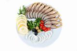 sliced fish with vegetables
