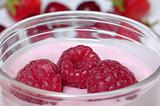 Raspberries in Yoghurt