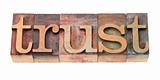trust word in wood fonts