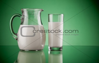 jug and glass with milk