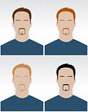 Vector set of simple male faces 