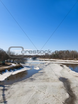 the ice-covered river