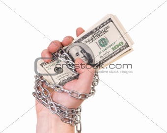 Hand with dollars