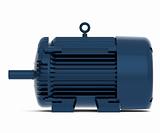 Rendered blue shiny electric motor