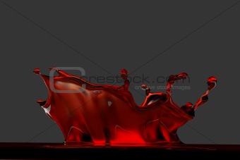 3D rendered red splash