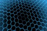 3D rendered blue xray transparent abstract hexagon