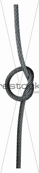 Steel wire rope knotted 