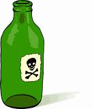 Bottle with poison symbol - vector illustration