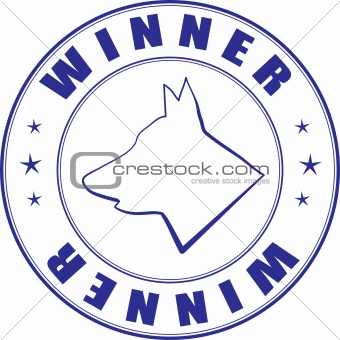 Vector sketch of stamp for certificate of canine club