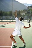 young man play tennis
