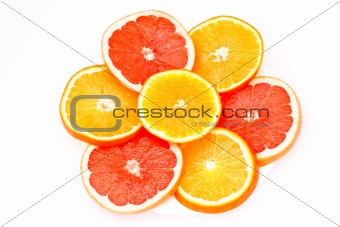 grapefruit and orange
