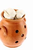 Garlic in a ceramic pot