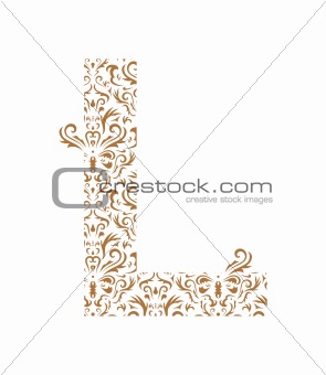 Floral letter. Ornament font