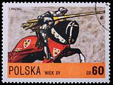 Poland - CIRCA 1967: A stamp - knight