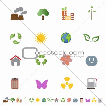 Environmental ecology icon set