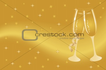 Champagne flutes for celebration