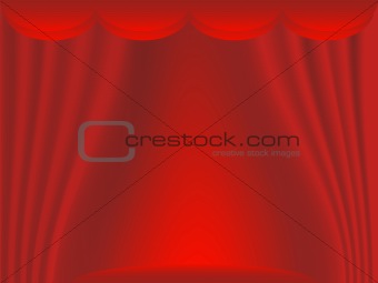 Stage with red curtains