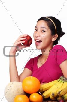 Lady with fruits