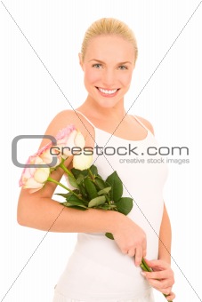 woman with roses