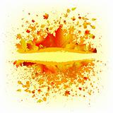 Autumn leaves background card template. EPS 8