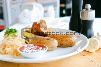 grilled sausages