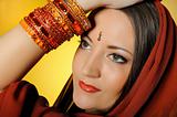Young beautiful woman in indian traditional jewellery