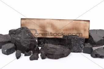 Coal and wooden tag