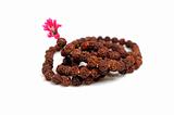 Traditional indian rosary for meditation - mala . isolated