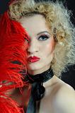 Pretty sexy cabaret showgirl fashion stage make-up
