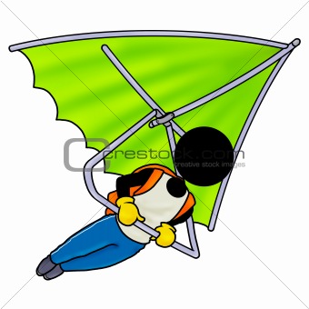 flight on a hang-glider