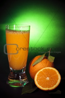 Natural orange juice, art background