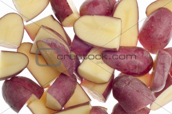 Baby Red Potato Slices Background