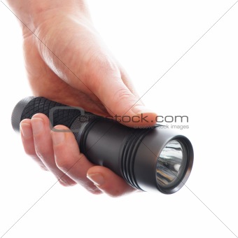 hand and flashlight