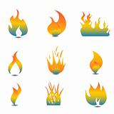 Flame icon set