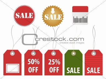 Various sale tags