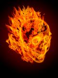 Fire Burning Flaming Skull Side