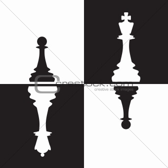 Chessmen reflection