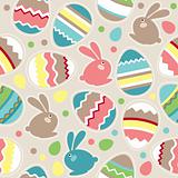 Seamless easter pattern with rabbits