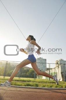 woman jogging at early morning
