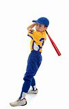 Boy playing sport baseball or softball