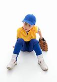 Young boy baseball t-ball player