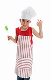 Little chef with okay hand sign