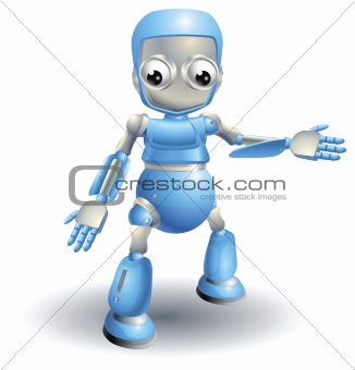 Cute robot pointing out something
