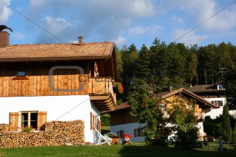 Chalets With Flowers and Wood