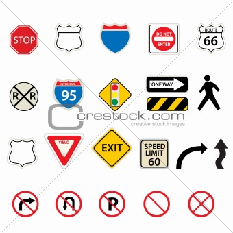 Traffic and road signs